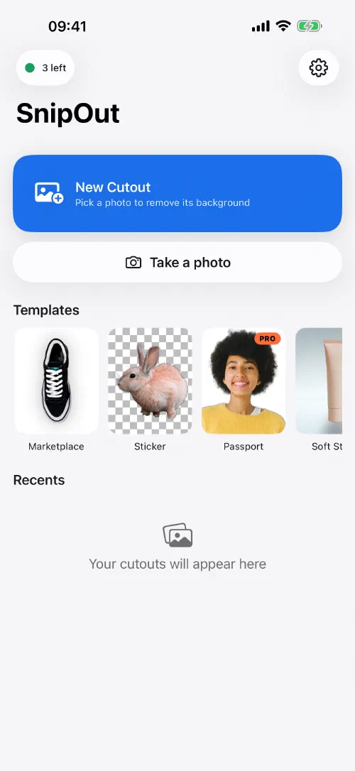 SnipOut on iPhone